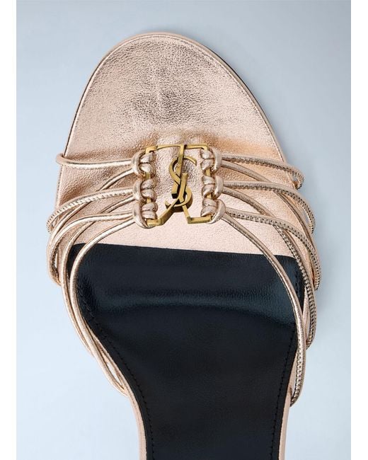 Saint Laurent White Babylone Stiletto Sandals