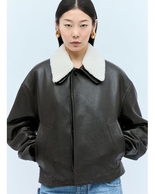 Bottega Veneta Black Smooth-grain Leather Jacket
