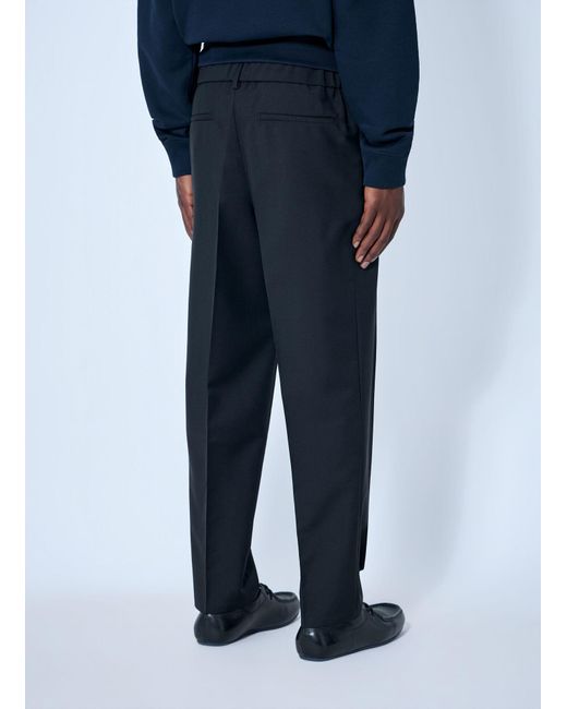 Jil Sander Blue Tapered Cropped-Leg Trousers for men