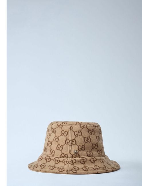 Gucci Blue Logo Motif Bucket Hat