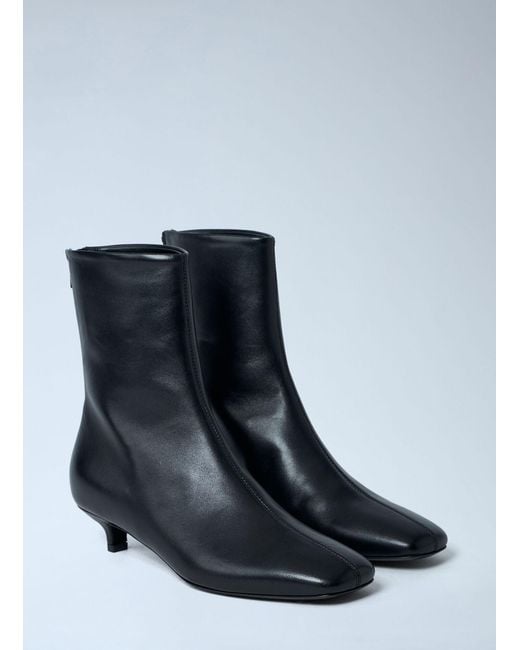 Totême Blue Classic Day Leather Ankle Boots