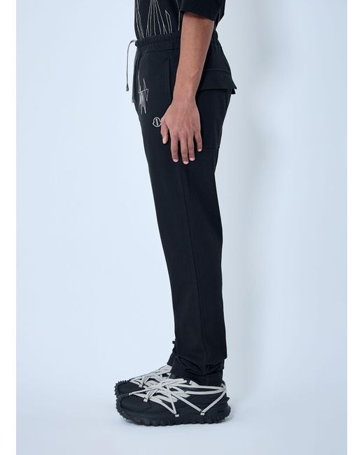 Moncler Blue Rick Owens Elasticated Waist Drawstring Pants for men