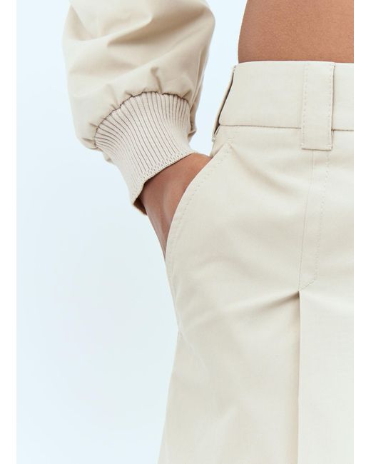 Miu Miu Natural Pleated Midi Skirt