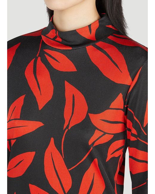 MERYLL ROGGE Red Leaf Print Top
