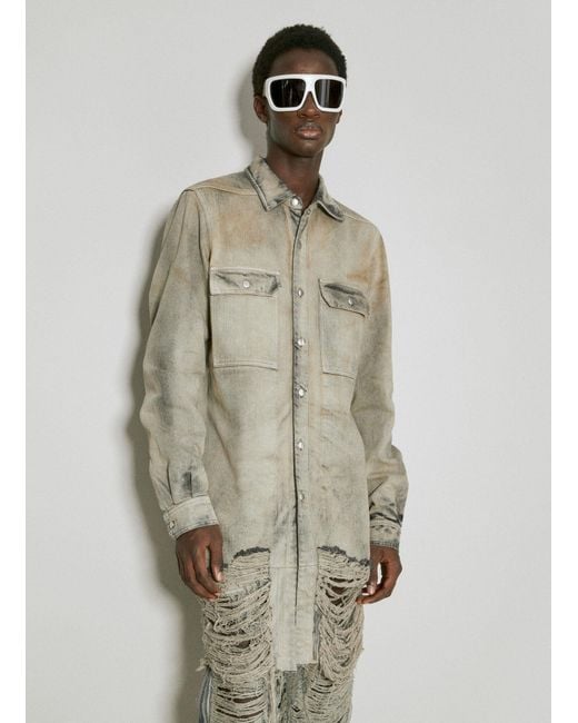 Long jean jacket distressed cheap