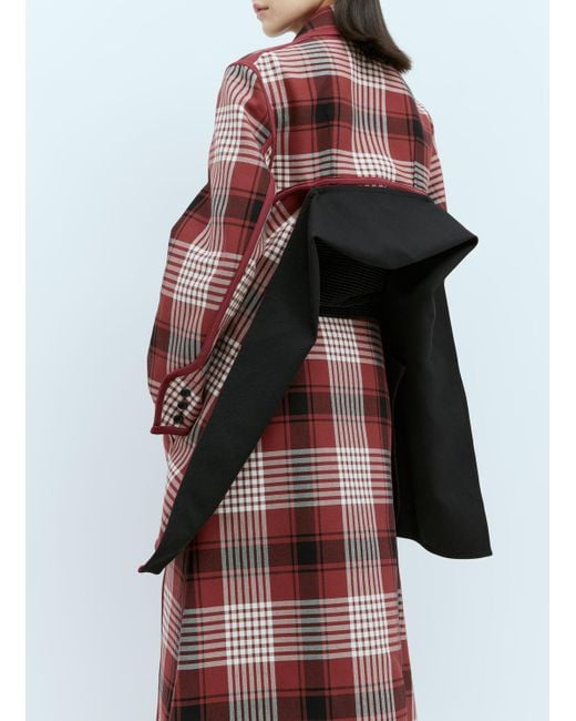 Issey Miyake Red Counterpoint Check Jacket