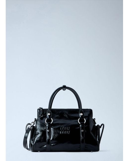 Miu Miu Black Patent Leather Handbag