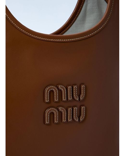 Miu Miu Brown Ivy Leather Shoulder Bag