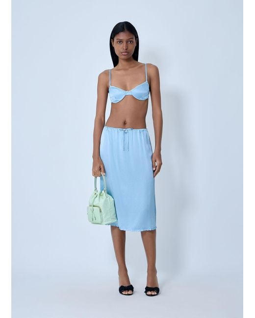 Prada Blue Silk Bralette