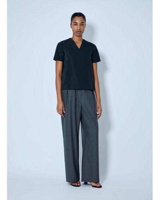 Jil Sander Blue Pinstripe Wide-Leg Trousers