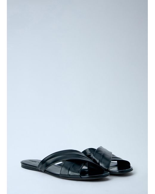 Khaite Black Liria Flat Sandals