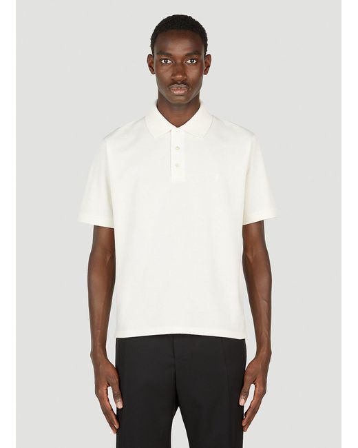 Saint Laurent Cassandre Polo Shirt in White for Men | Lyst