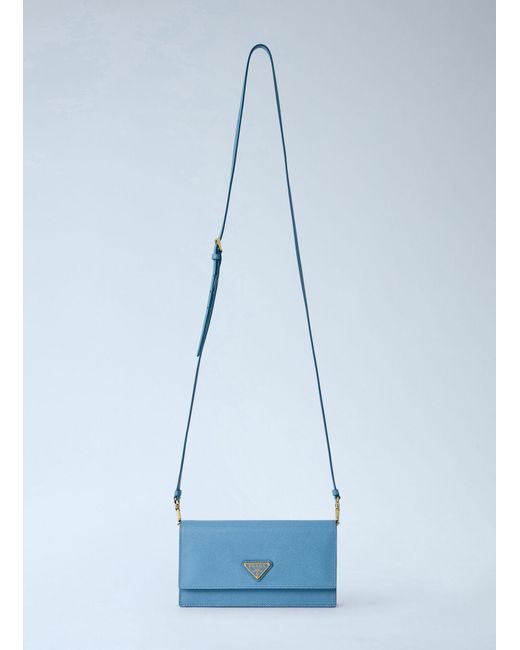 Prada Blue Saffiano Leather Mini Bag