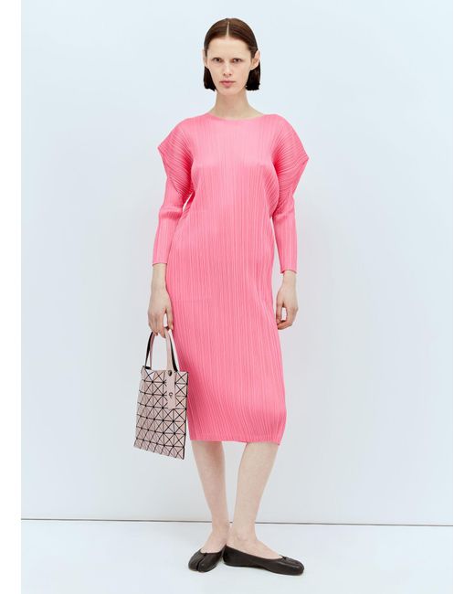 Pleats Please Issey Miyake Pink Monthly Colors: February Midi Dress