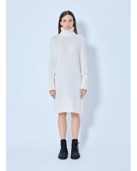 Moncler Blue Turtleneck Knit Dress