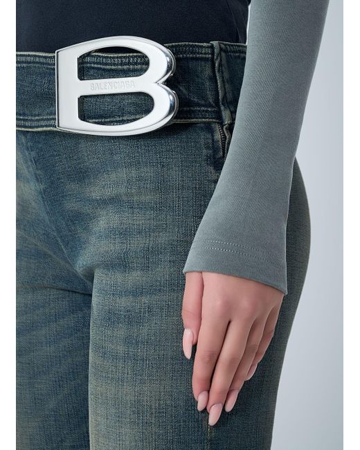 Balenciaga Blue Buckle Bootcut Pants