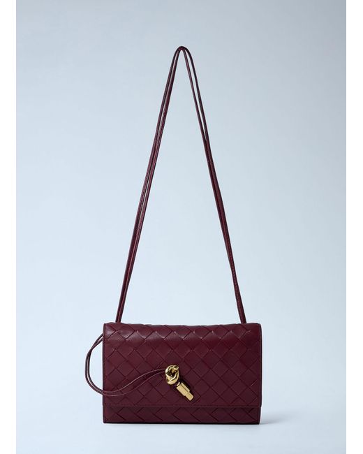 Bottega Veneta Purple Andiamo Crossbody Bag