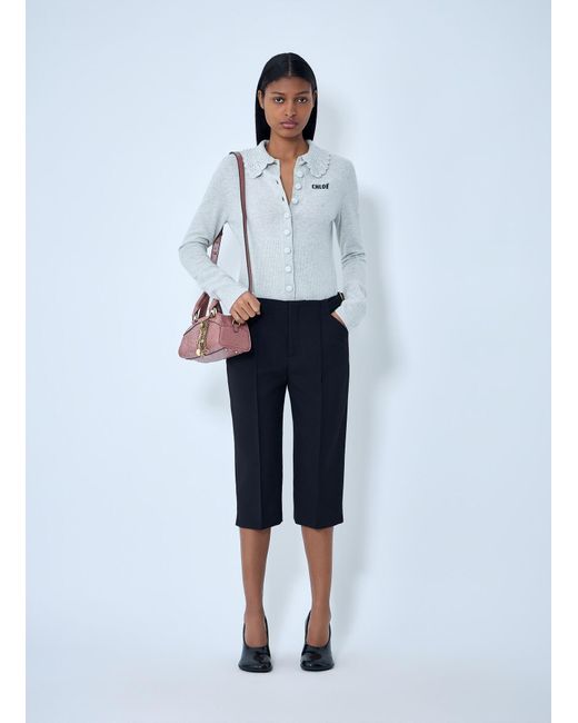 Chloé White Logo Cardigan