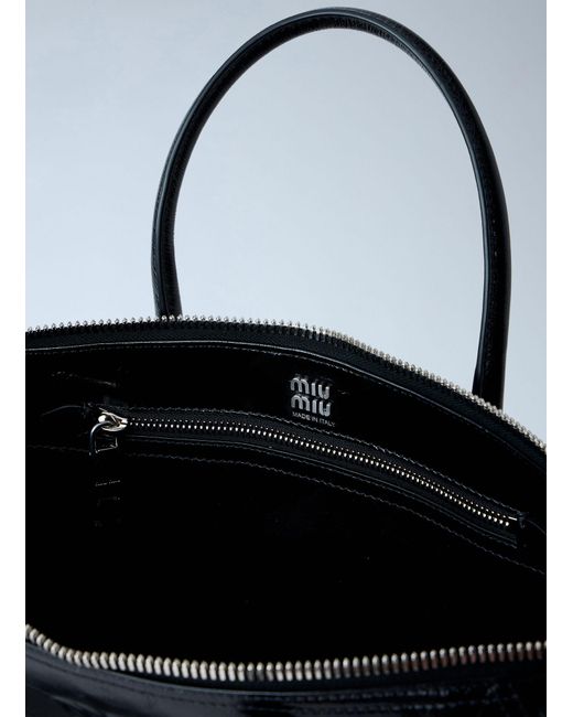 Miu Miu Blue Leather Top Handle Bag