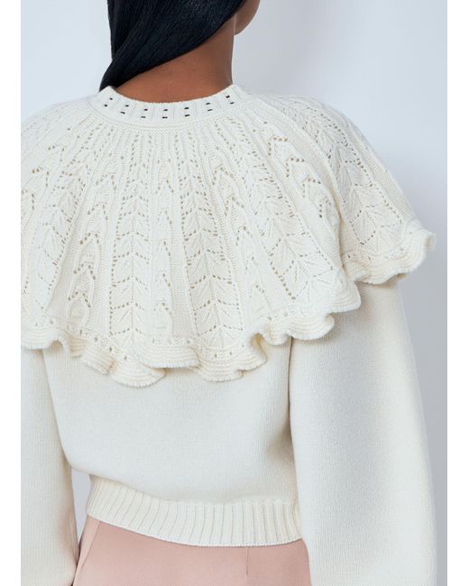 Chloé White Wool-And-Cashmere-Blend Cardigan