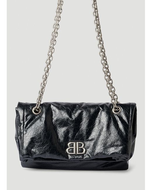 Balenciaga Black Monaco Medium Chain Shoulder Bag