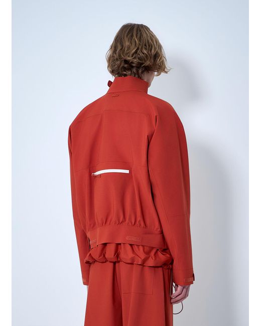 Lacoste Red Asymmetric Zip Jacket for men