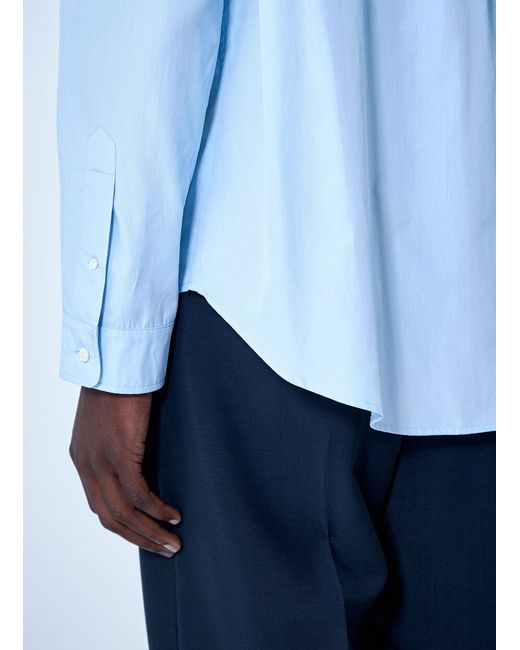 Miu Miu Blue Cotton Poplin Button-Down Shirt for men