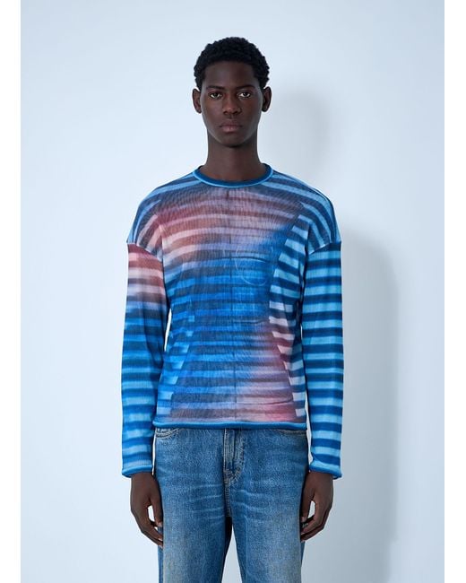 Jean Paul Gaultier Blue Air Mesh Top for men