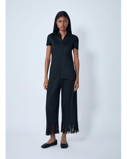 Pleats Please Issey Miyake Blue Fringe Pleated Pants