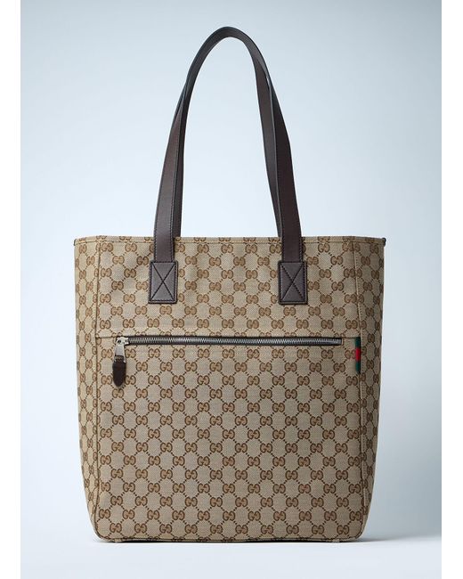 Gucci Gray Medium Gg Canvas Tote Bag for men