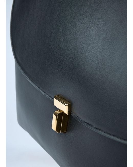 Totême Blue T-Lock Leather Crossbody Bag