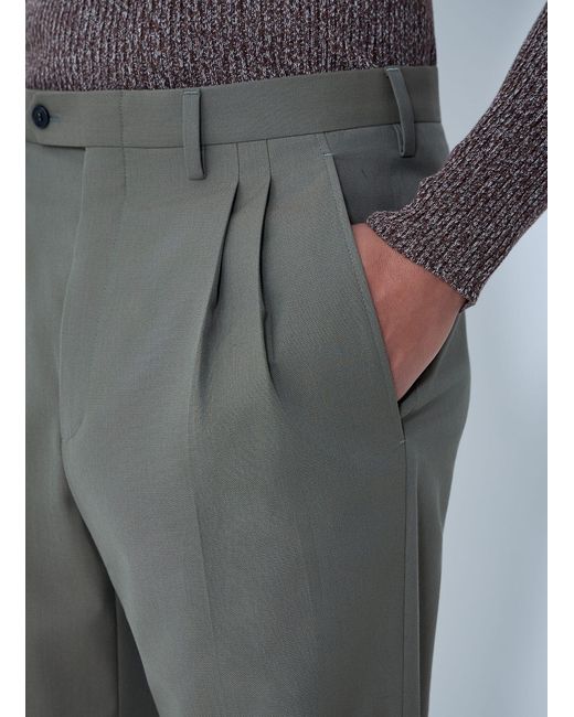 Prada Gray Wide-Leg Wool Pants for men