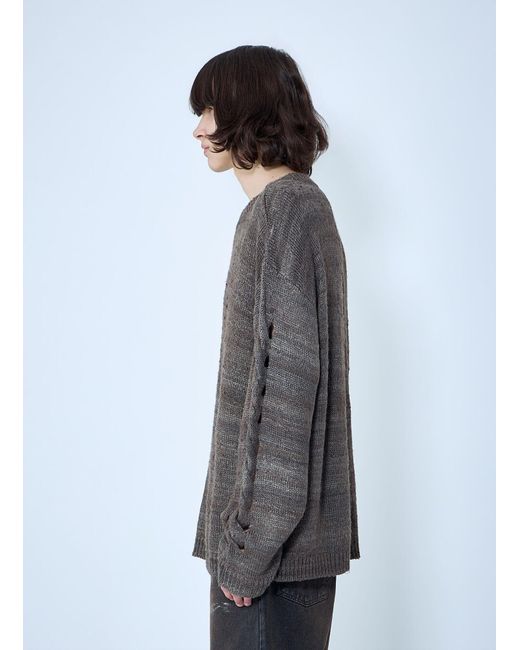Our Legacy Gray Popover Roundneck Sweater for men