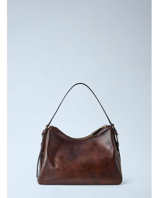 Prada Brown Aimée Medium Leather Shoulder Bag