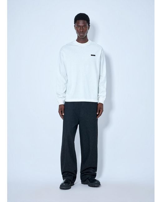 Prada White Long Sleeve Logo Sweatshirt for men