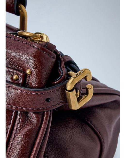 Chloé Purple Chloé Paddington Grained Shoulder Bag