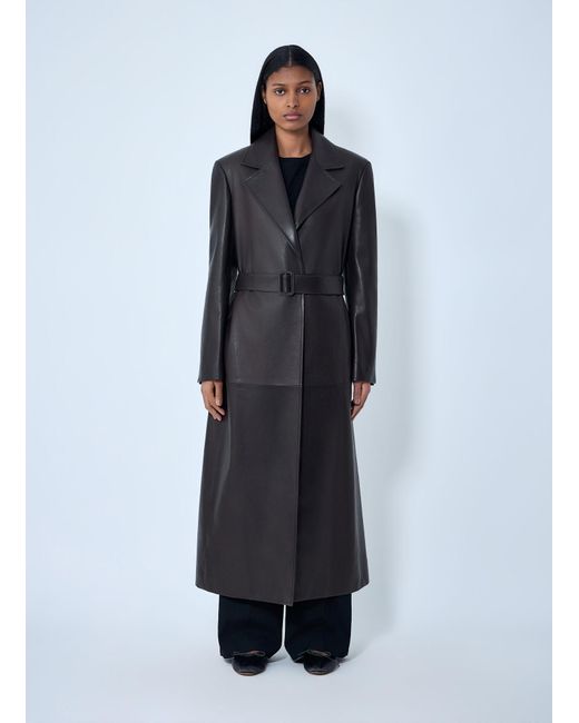 The Row Blue Raisa Leather Coat
