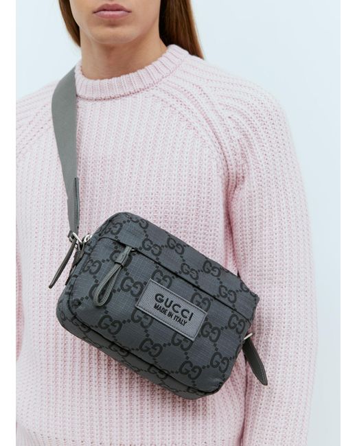 Gucci Gray Medium Gg Ripstop Crossbody Bag for men