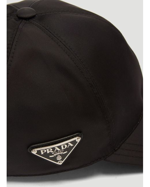 Prada Black Nylon Baseball Cap for men