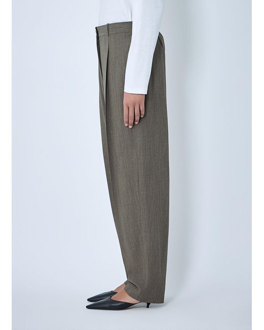 The Row Gray Gianni Wool Straight Pants