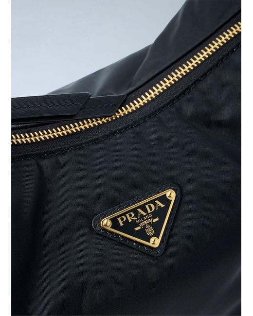 Prada Blue Explore Large Re-Nylon And Leather Shoulder Bag