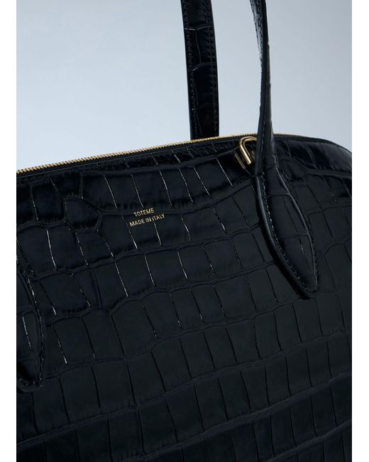 Totême Blue Croc-Embossed Day Tote Bag