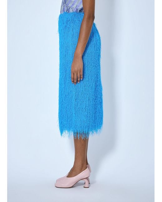 Dries Van Noten Blue Sokna Pencil Midi Skirt
