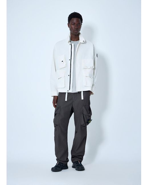 Stone Island White Utility Pocket Jacket for men