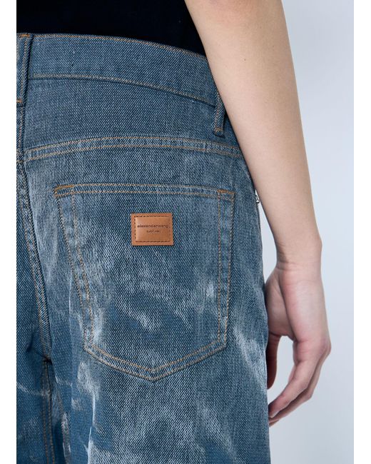 Alexander Wang Blue Low Rise Clouding Flocking Jeans