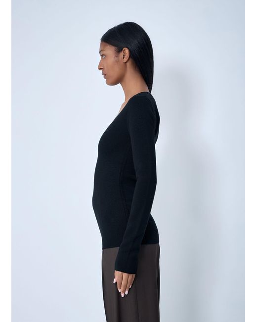Totême Black Merino Knit Sweater