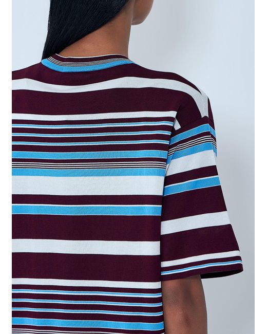 Prada Blue Striped Crewneck T-Shirt