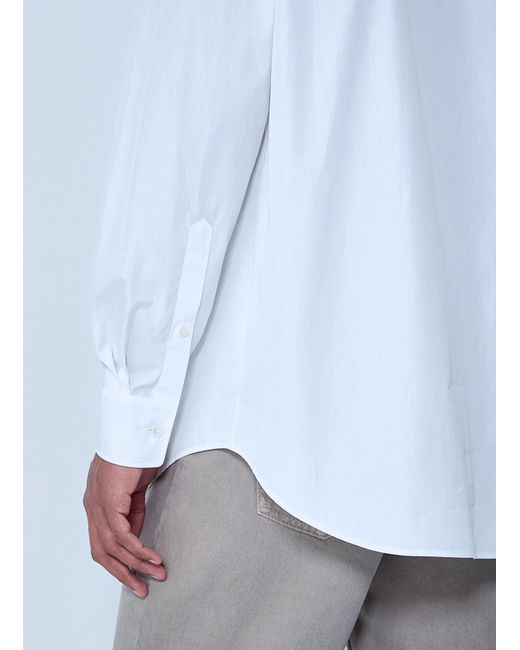 The Row White Cotton Poplin Long-Sleeve Shirt for men