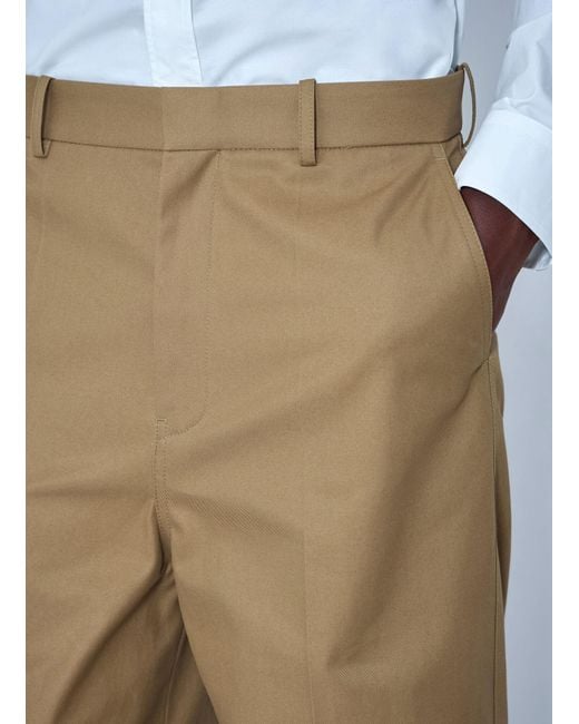 Balenciaga Natural Wide Leg Cotton Chino Pants for men