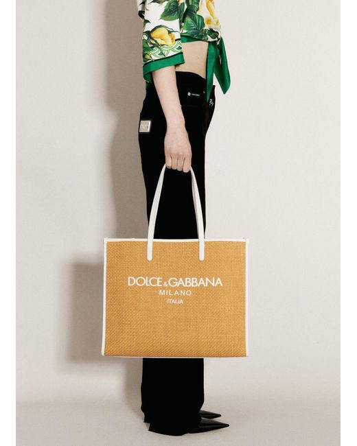 Dolce & Gabbana Brown Large Logo Tote Bag